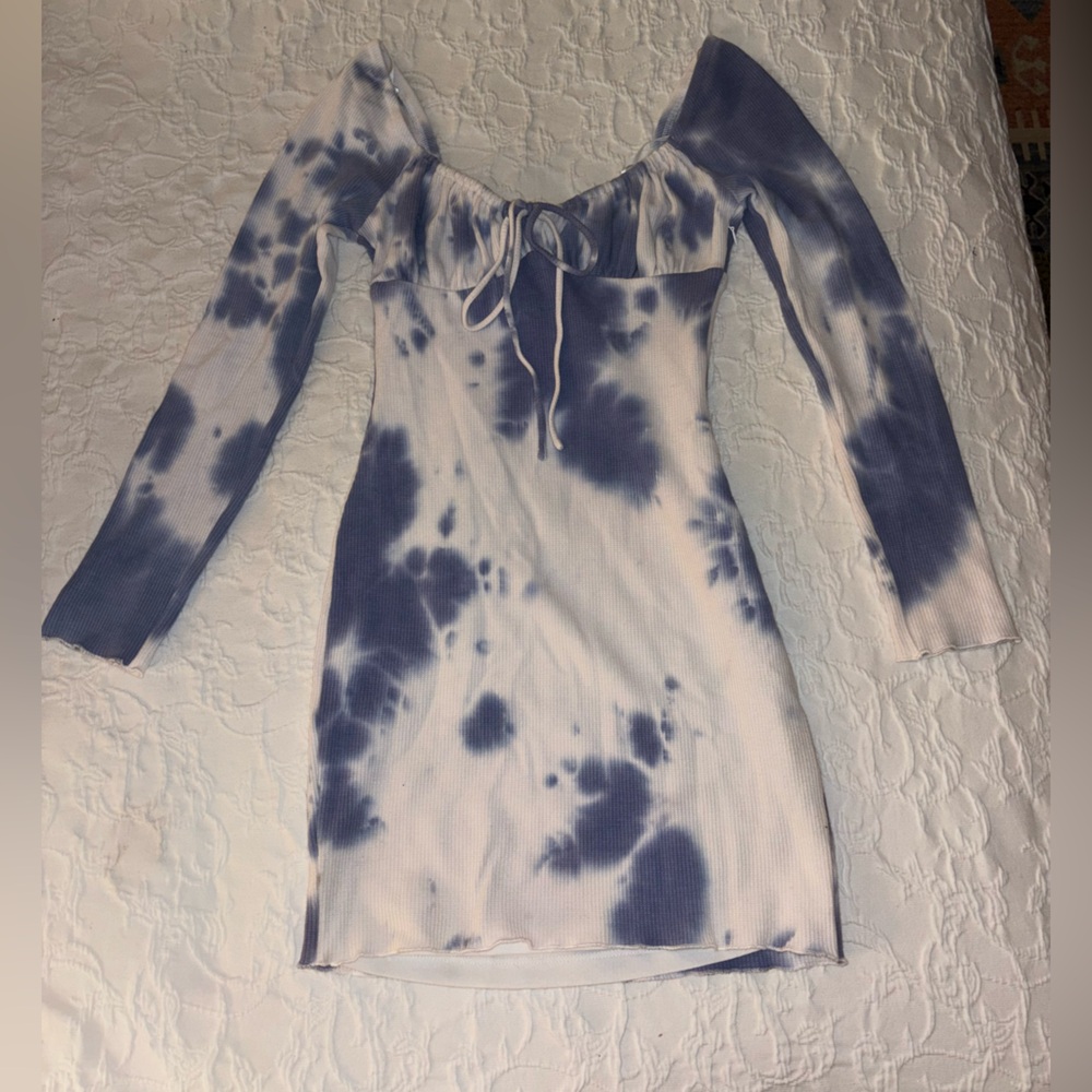 Blue Tie-Dye Women's Dress